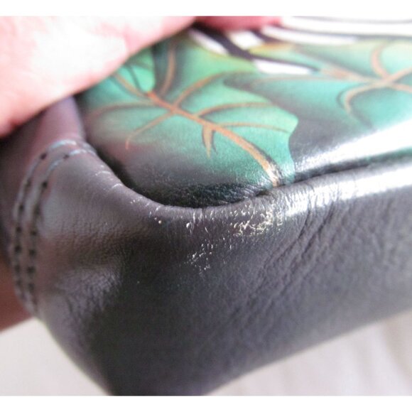 Anuschka Genuine Leather Hand-Painted Crossbody Bag with Zebra Sunset Design - Picture 12 of 16